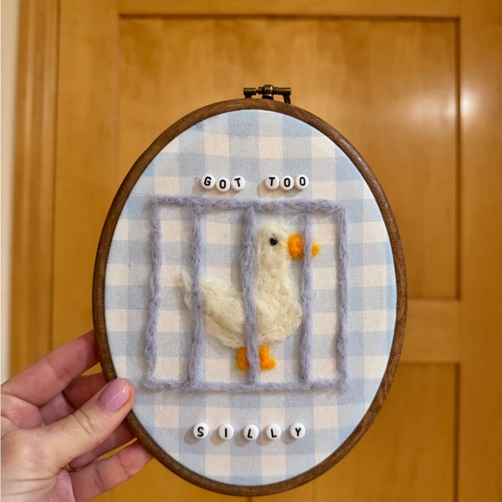 Cute Goose Embroidery Art